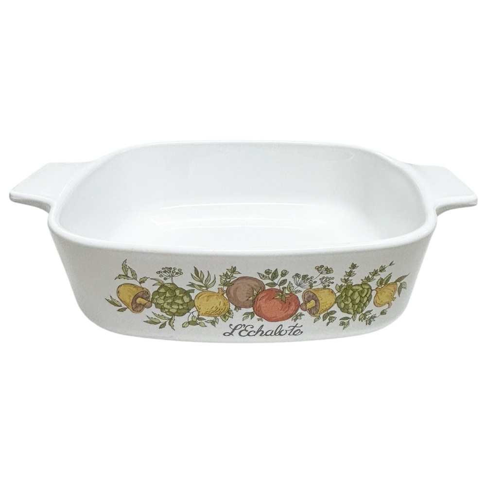 Vintage Corningware Spice of Life L’Echalote 1 Qt Baking Casserole Dish No Lid